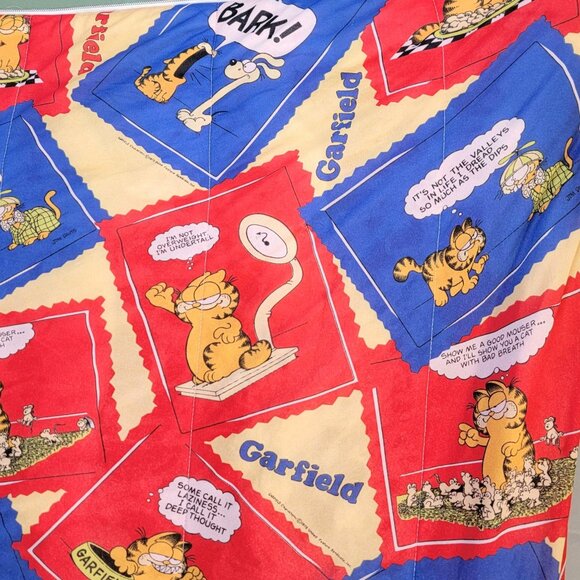Garfield Rare Vintage 1978 Sleeping Bag Jim Davis 70s Blanket Comforter 68 x 32 - Picture 9 of 14